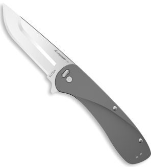 Outdoor Edge VX130A Razor VX1 EDC 3" Folding Plain Satin 420J2 SS Blade Gray Anodized Aluminum Handle