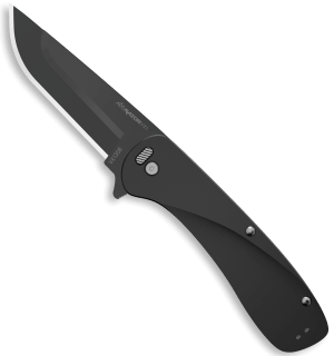 Outdoor Edge VX130B Razor VX1 EDC 3" Folding Plain Black Oxide 420J2 SS Blade Black Anodized Aluminum Handle