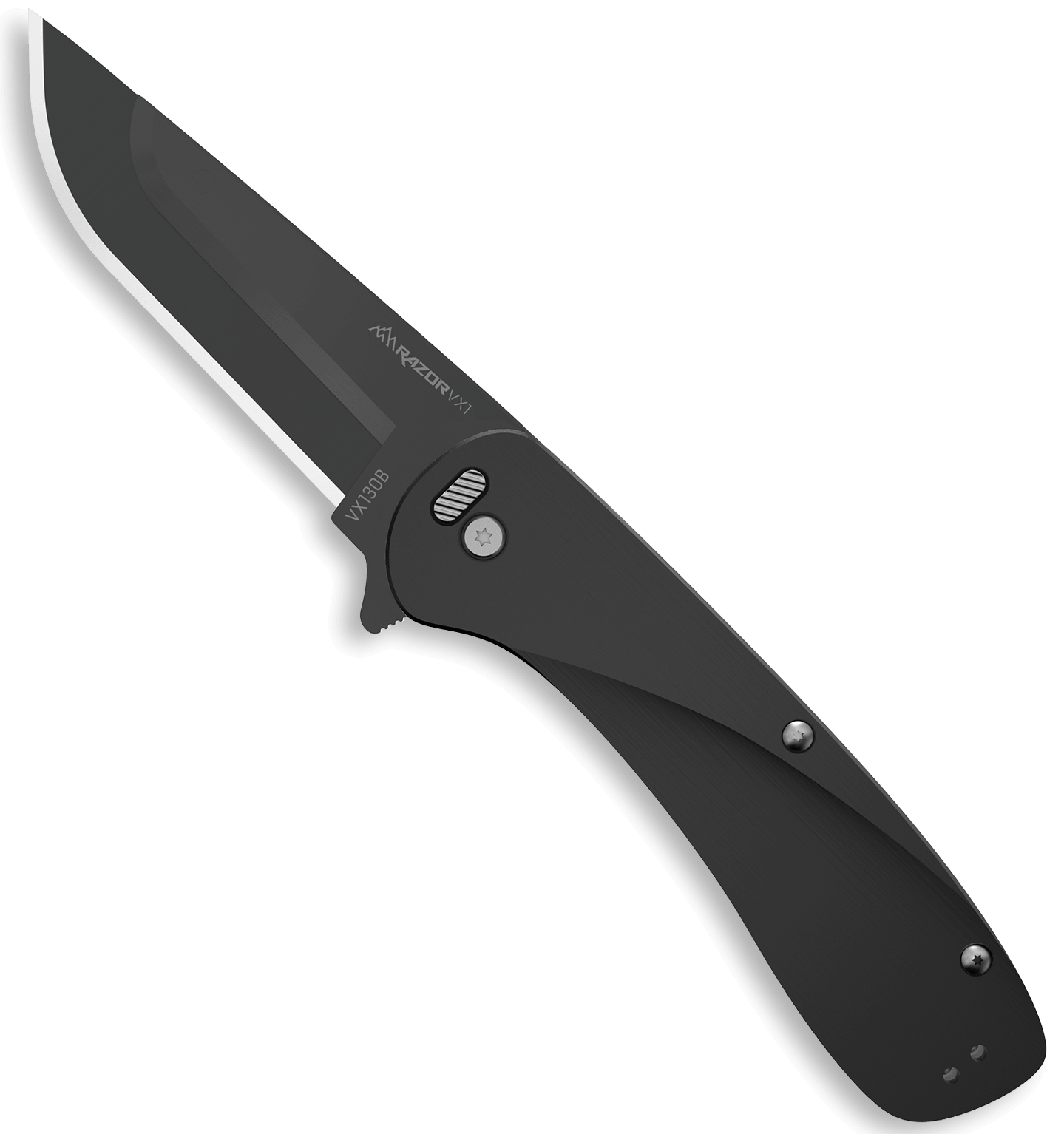 Outdoor Edge VX130B Razor VX1 EDC 3" Folding Plain Black Oxide 420J2 SS Blade Black Anodized Aluminum Handle