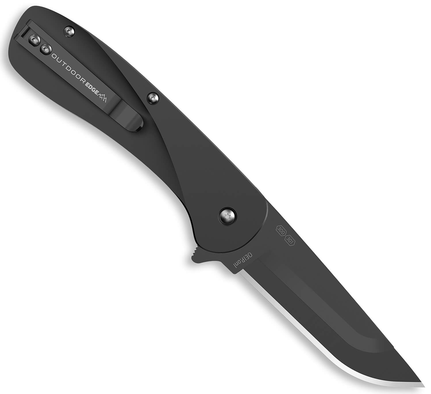 Outdoor Edge VX130B Razor VX1 EDC 3" Folding Plain Black Oxide 420J2 SS Blade Black Anodized Aluminum Handle - Image 2