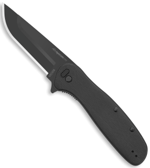 Outdoor Edge VX230B Razor VX2 EDC 3" Folding Plain Black Oxide 420J2 SS Blade Black Textured G10 Handle