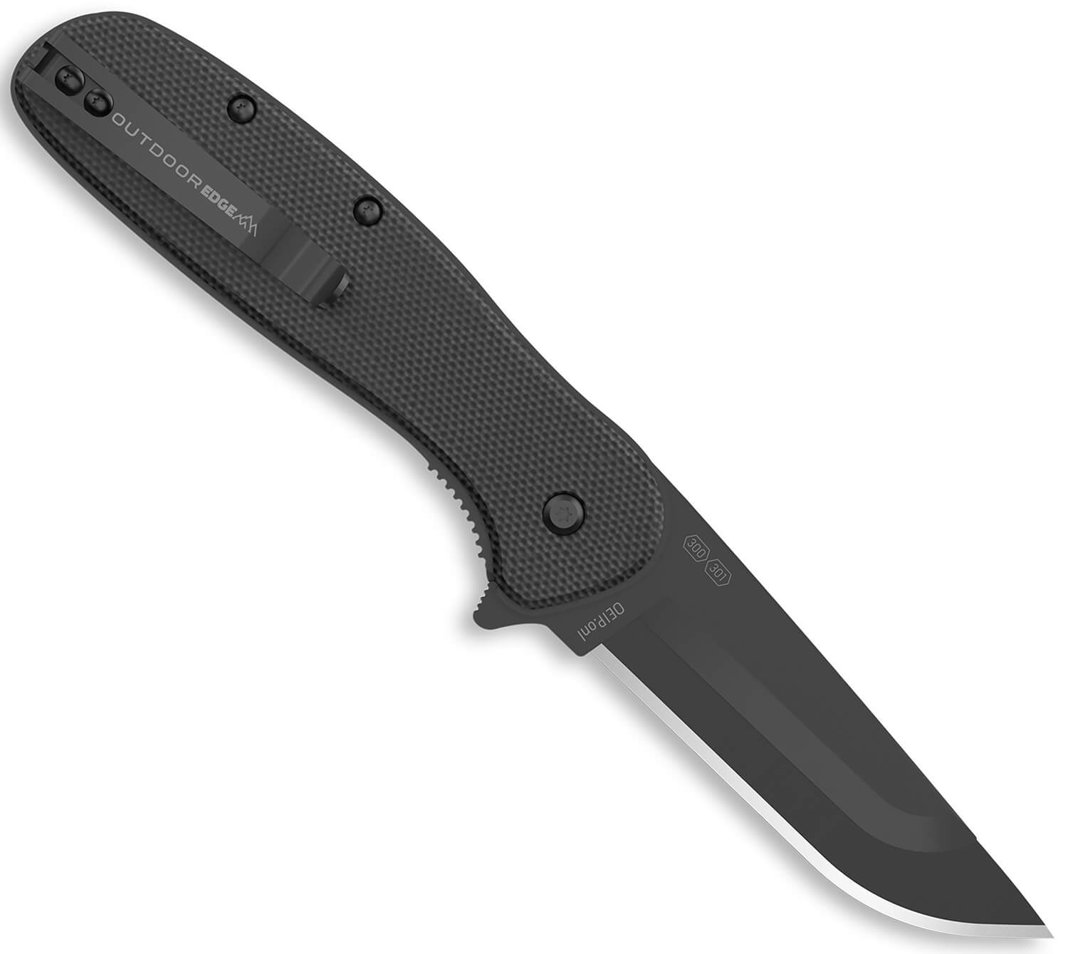 Outdoor Edge VX230B Razor VX2 EDC 3" Folding Plain Black Oxide 420J2 SS Blade Black Textured G10 Handle - Image 2