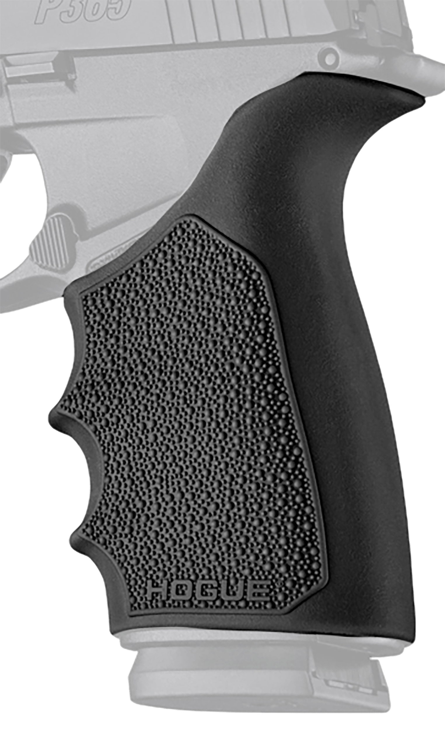 Hogue 18520 Grip Sleeve Handall Beavertail Black Rubber