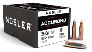 Nosler 53742 AccuBond  25 Cal .257 110 gr Spitzer Point Boat Tail/ 50rd Box