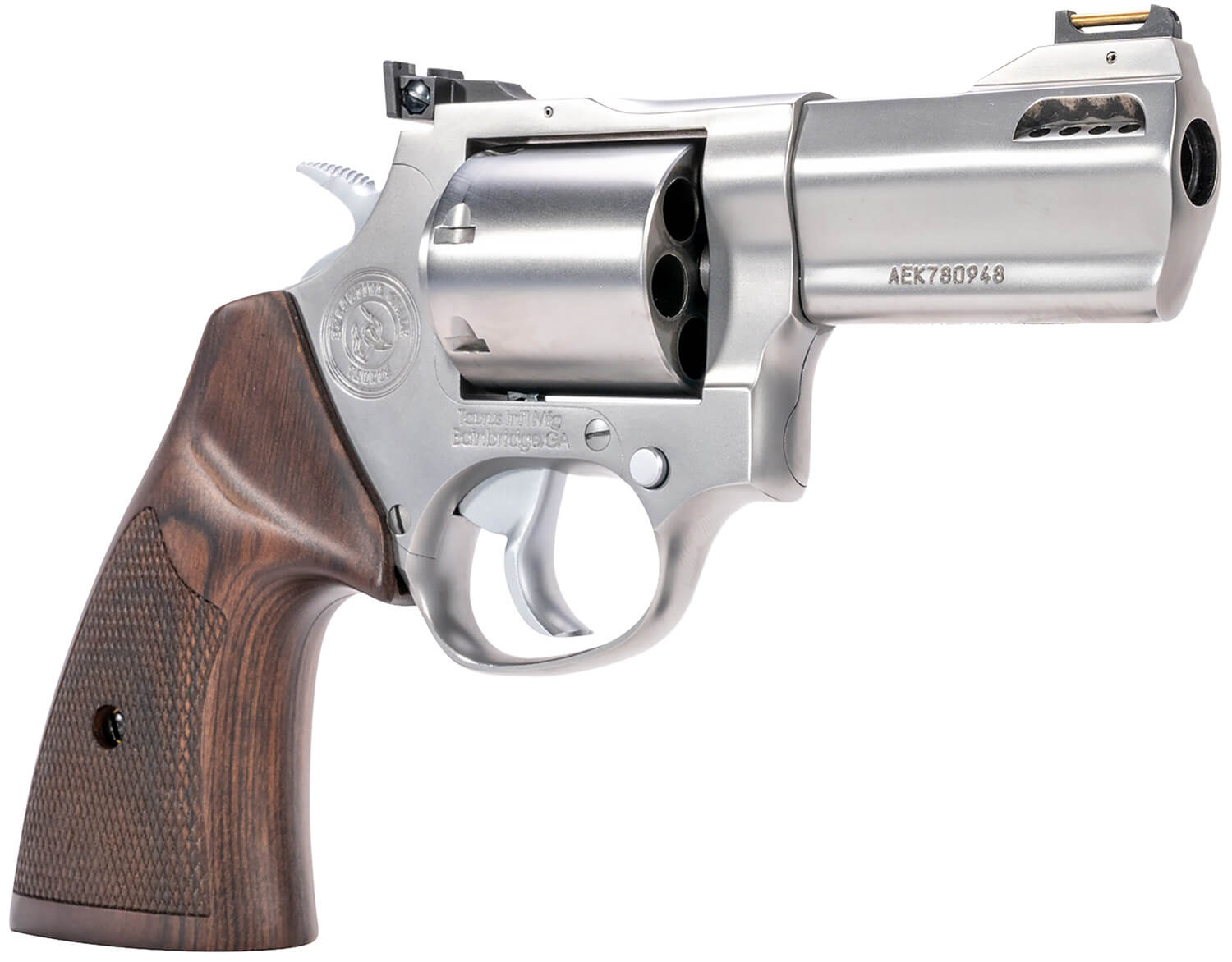 Taurus 2692EX39 692 Executive Grade 38 Special +P/357 Mag/9mm Luger 7rd 3" Polished Stainless Steel Ported Barrel Cylinder & Polished Stainless Steel Frame Checkered Altamont Walnut Grip Transfer Bar Safety - Image 3