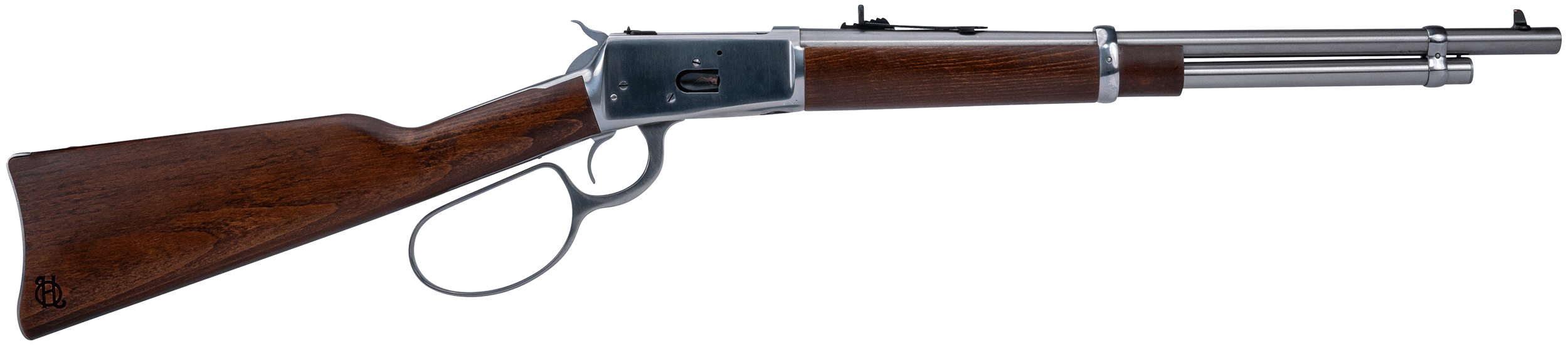 Heritage Mfg H92044189 92 Ranch Hand 44 Mag 8rd 18" Stainless Polished Barrel Stainless Polished Receiver Fixed Hardwood Stock