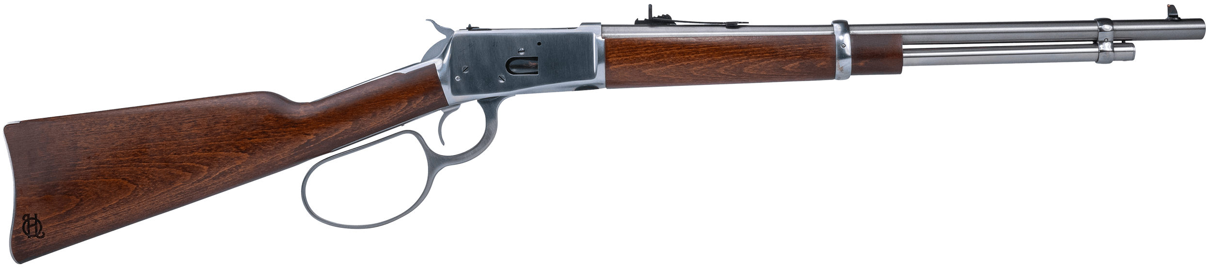 Heritage Mfg H92357189 92 Ranch Hand 38 Special +P/357 Mag 8rd 18" Stainless Polished Barrel Stainless Polished Receiver Fixed Hardwood Stock
