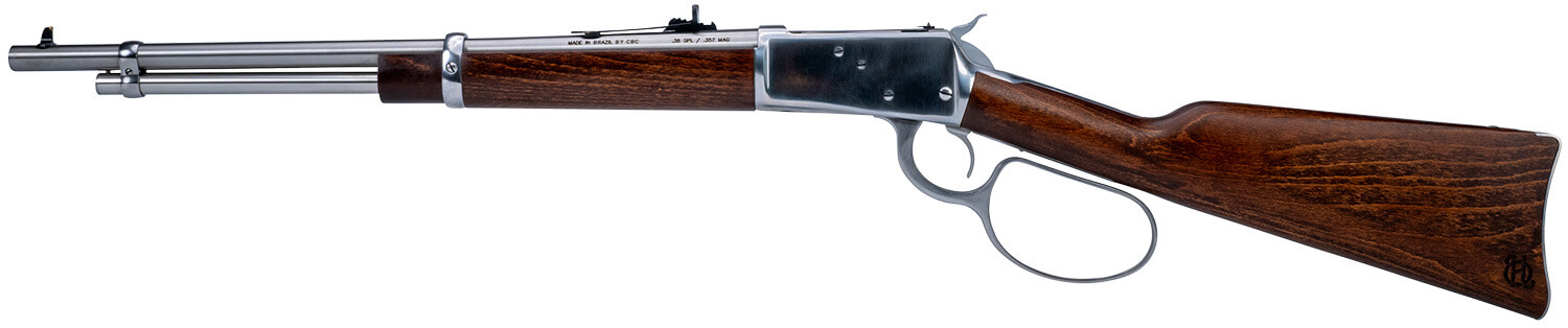 Heritage Mfg H92357189 92 Ranch Hand 38 Special +P/357 Mag 8rd 18" Stainless Polished Barrel Stainless Polished Receiver Fixed Hardwood Stock - Image 2