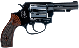 Heritage Mfg HR38B3W Roscoe Small Frame 38 Special +P 5rd 3" Black Polished Alloy Steel Barrel & Cylinder Black Polished Carbon Steel Frame Wood Grip Transfer Bar Safety
