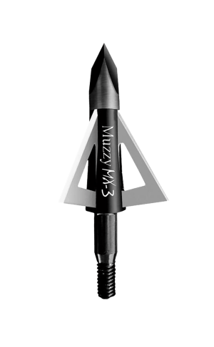 Muzzy 225MX33 MX-3 Broadhead 3-Blade Trocar Tip Anodized Aluminum Ferrule Blades 100 gr/3 Per Pack