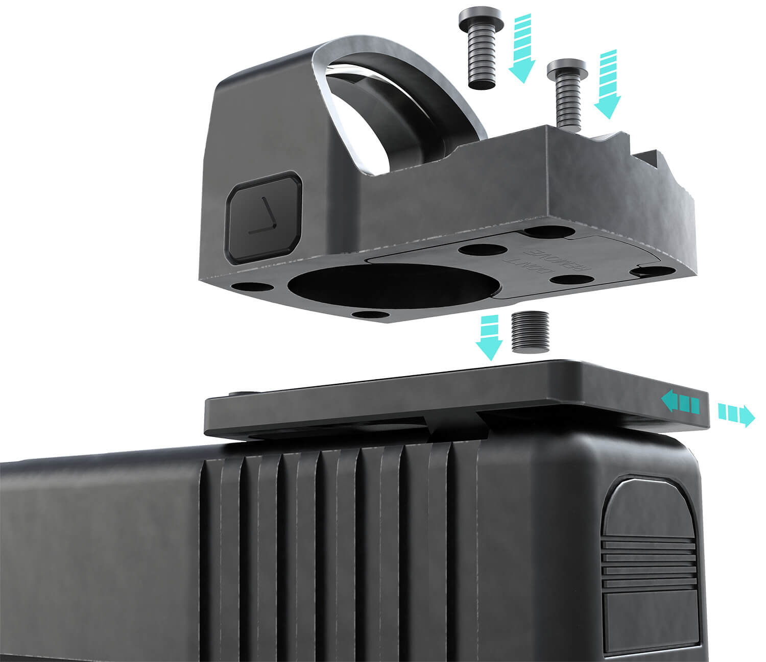 Foxtail Precision 100015 Rear Sight Dovetail Optic Adapter Plate for non MOS Glock Black Anodized Glock Non MOS - Image 2