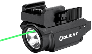 Olightstore Usa Inc OBALDRMINIBK1 Baldr Mini  Black Anodized 100/600 Lumens White LED Green Laser