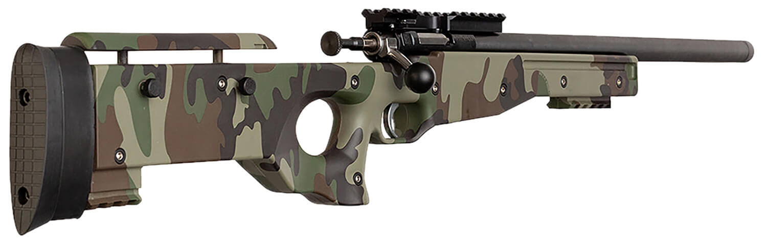 Crickett KSA2150-M81 Precision Full Size 22 LR Single Shot 16.10" Blued Threaded Bull Barrel Blued Crickettinny Rail Steel Receiver M81 Woodland Camo Synthetic Adj LOP Stock - Image 2