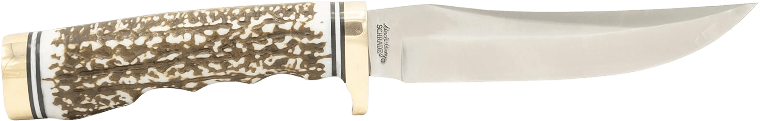 Uncle Henry 1100087 Next Gen Golden Spike 5" Fixed Plain Satin Polished Stainless Steel Blade Brown Brass Accents Staglon Handle