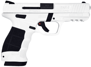 Sarsilmaz SAR9STORMWT SAR9 Storm Full Size Frame 9mm 17+1 4.40" Black Steel Barrel White Cerakote Steel Serrated Slide White Cerakote Polymer Frame w/Picatinny Rail Interchangeable Panels Grip