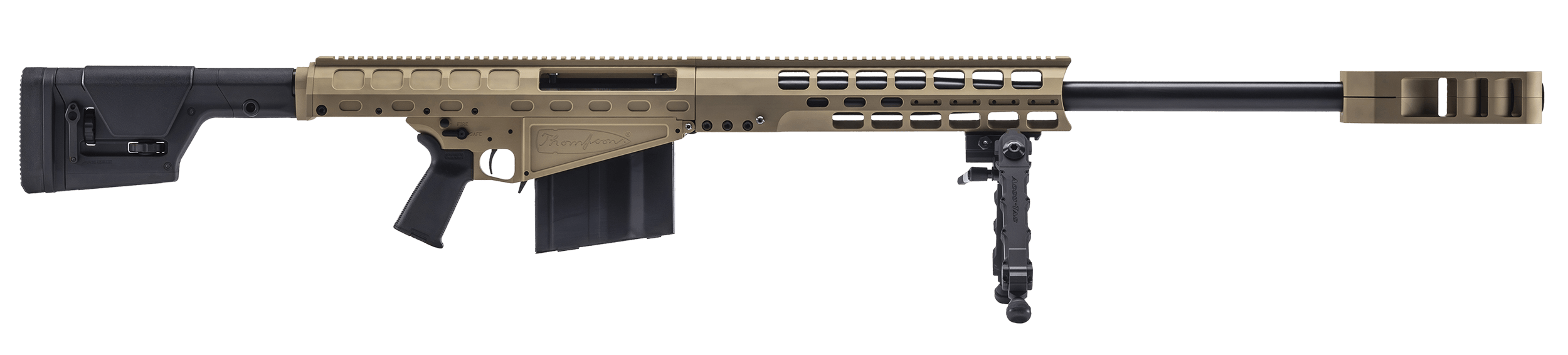 Thompson TAO50FDE TAO50 50 BMG 10+1 29" Black Steel Barrel Flat Dark Earth Anodized Picatinny Rail Aluminum Receiver Magpul PRS Gen3 Polymer Stock Magpul MOE+ Grip Features Accu-Tac Bipod