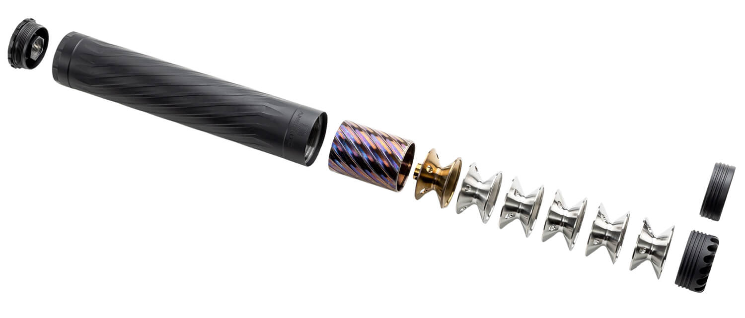 Anechoic X45LB Anechox 45L 45CAl/458WinMag Black Stainless Steel/Titanium 1 3/8"x24 w/ 5/8"x24 DTA - Image 3