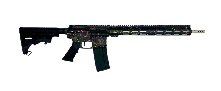 Great Lakes Firearms GL15223BLK AR-15 Splatter Series 223 Wylde 30+1 16" Black Nitride Threaded Barrel Splatter Cerakote Picatinny Rail Aluminum Receiver 1M-LOK Handguard Adjustable Black Synthetic Stock Mil-Spec Grip