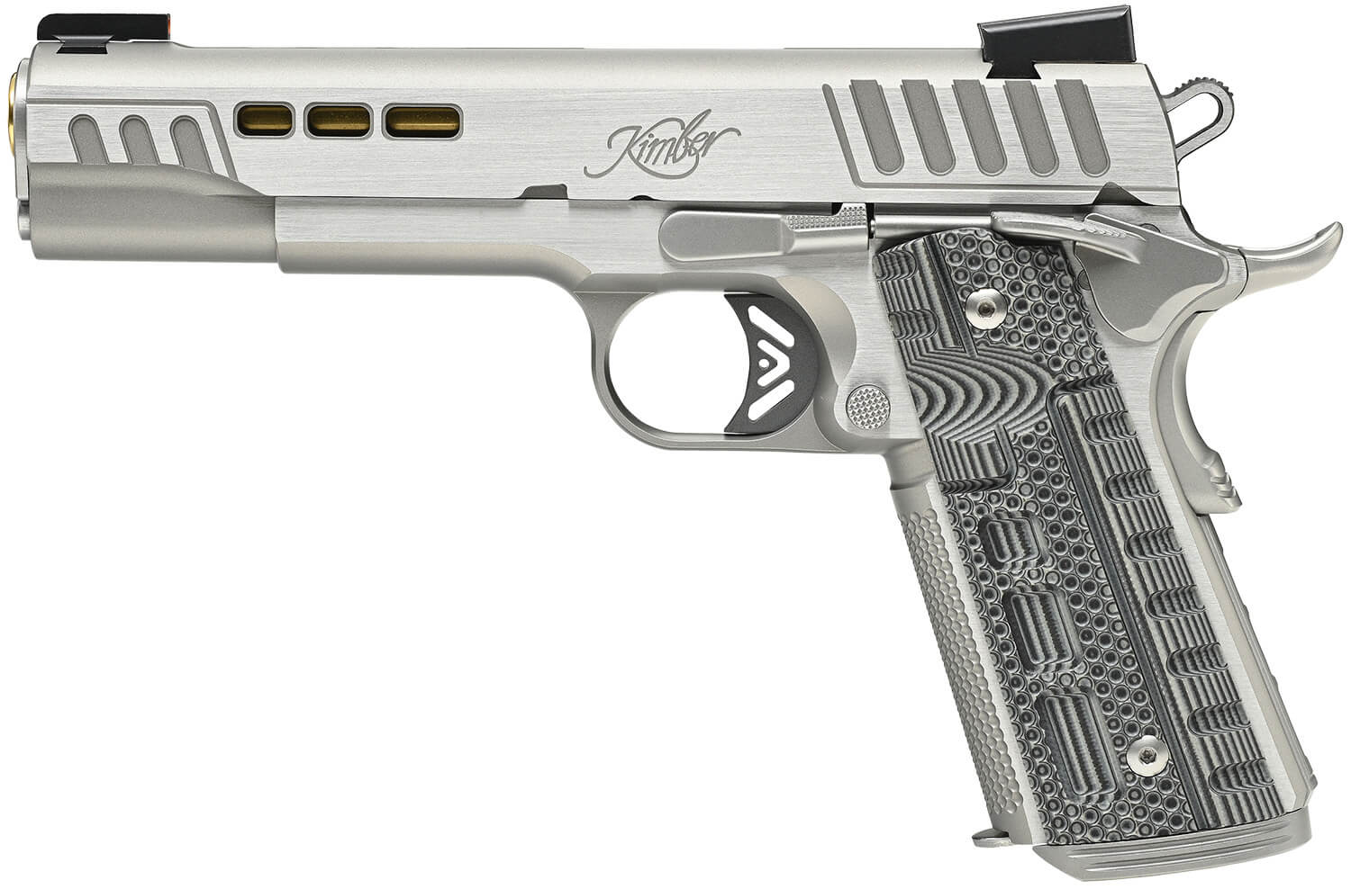 Kimber Mfg Inc 3000423CA Rapide Dawn (CA) (MA) 45 ACP 8+1 5" KimPro Silver Front and Rear Serrations Stainless Steel Slide Gray/black Rapide G10 Grip - Image 2