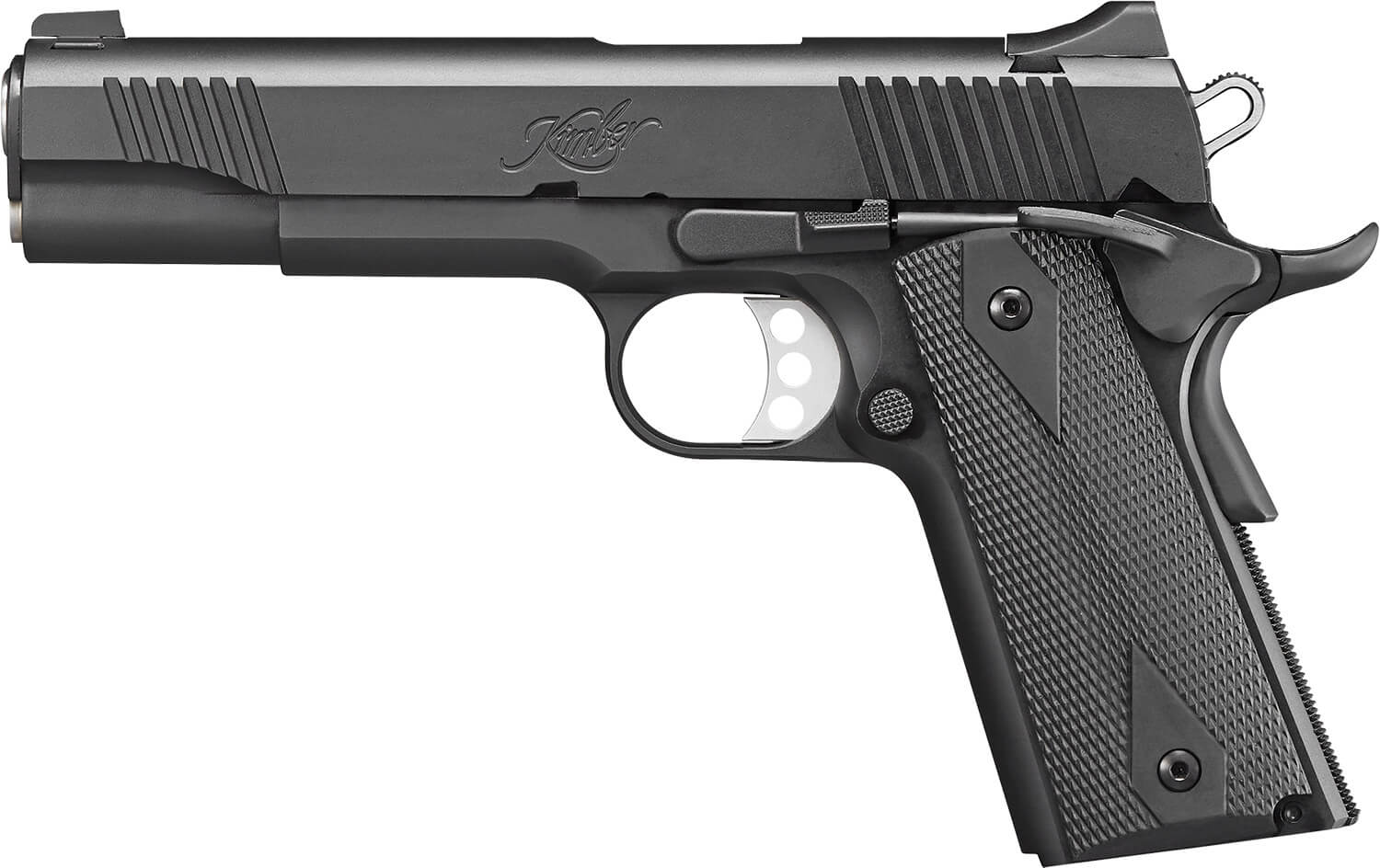 Kimber Mfg Inc 3200001CA Custom II (CA) 45 ACP 7+1 5" Matte Black Front Serrations Steel Slide Black Synthetic Double Diamond Grip - Image 2