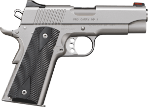 Kimber Mfg Inc 3200044CA Pro Carry HD II (CA) 38 Super 9+1 4" Stainless Steel Slide Satin Silver Black Synthetic Double Diamond Checkering Grip