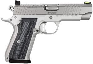 Kimber Mfg Inc 3100012 KDS9C 9mm 15+1 4.09" KimPro Silver Front and Rear Serrations Stainless Steel Slide Gray and Black G10 Crosshatch Grip