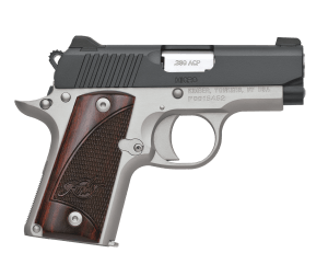 Kimber Mfg Inc 3300206 Micro Two-Tone NS 380 ACP 7+1 2.75" Matte Black Stainless Steel Slide Brush Polished Checkered Rosewood Grip