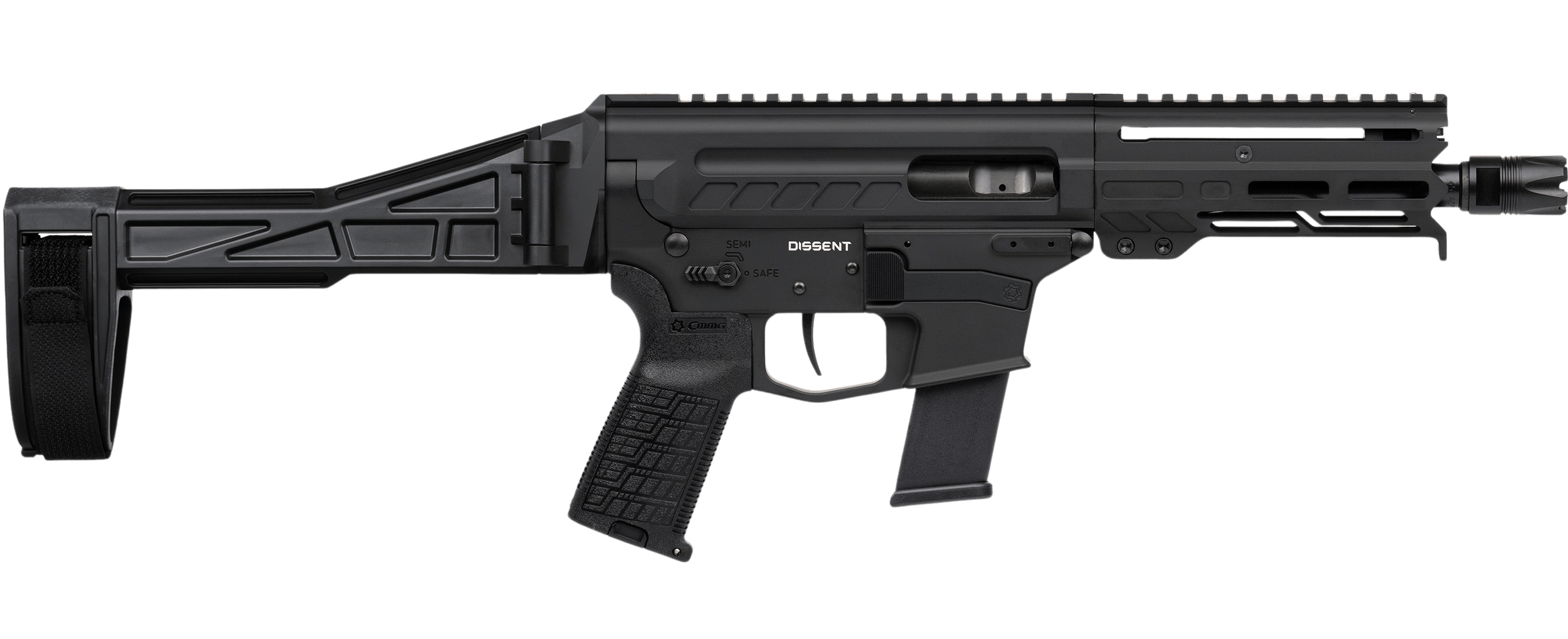 CMMG 45A250F-AB Dissent MKG 45 ACP 13rd 6.50" 5.5"Proprietary Handguard 7075-T6 Aluminum CMMG Zeroed Grip