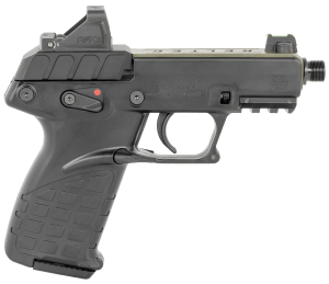Kel-Tec P17GRNBLKOPTIC P17 w/Optic Bundle Sports South Exclusive Compact Frame 22 LR 16+1 3.80" Black Steel Barrel OD Green Cerakote Serrated Steel Slide Black Polymer Frame w/Picatinny Rail Textured Grip Viridian RFX-11 Green Dot