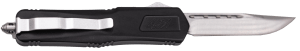 Great Lakes Firearms GLKMDSMTBLK GLFA Medium 3.50" OTF Plain Steel Blade Black Cerakote Aluminum Handle