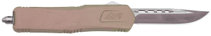 Great Lakes Firearms GLKMDSMTFDE GLFA Medium 3.50" OTF Plain Steel Blade Flat Dark Earth Cerakote Aluminum Handle