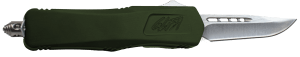 Great Lakes Firearms GLKMDSMTODG GLFA Medium 3.50" OTF Plain Steel Blade OD Green Cerakote Aluminum Handle