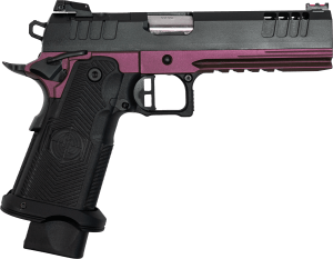 Great Lakes Firearms GL1911DS9FSSCHY Synergy 1911 DS 9mm Luger 20+1 5" Stainless Match Grade Barrel Black Cerakote Optic Cut/Serrated Stainless Steel Slide Black Cherry Cerakote Stainless Steel Frame w/Picatinny Rail Textured Grip