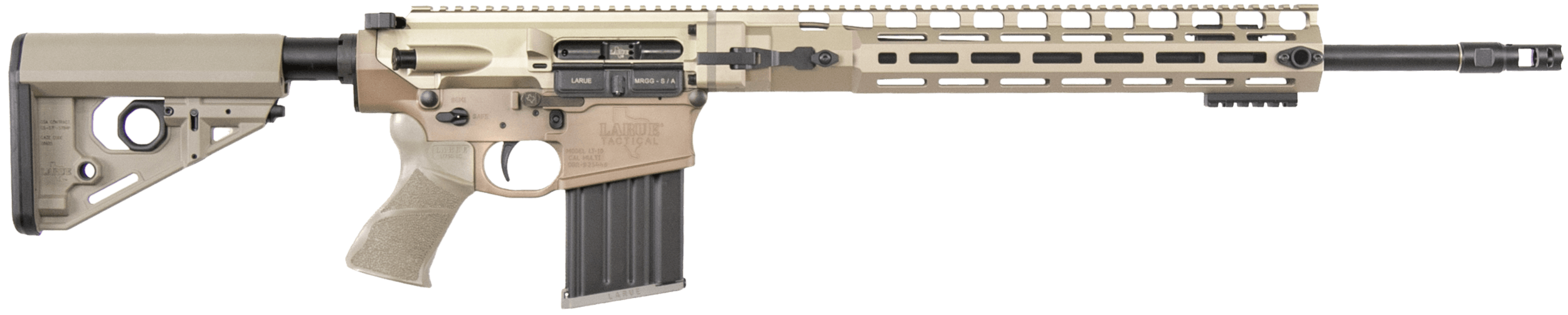Larue Tactical LTMRGGS308W20FDE LT10 308 Win 20+1 20" Black Threaded Barrel Flat Dark Earth Cerakote Aluminum Receiver w/Picatinny Rail M-LOK Handguard Flat Dark Earth LaRue RAT Synthetic Stock A-PEG Grip Ambidextrous