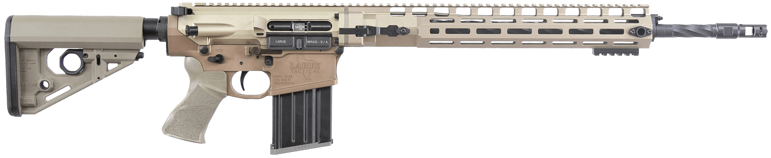 Larue Tactical LTMRGGS65CM20FDE LT10 6.5 Creedmoor 20+1 20" R.A.T. Stock A-P.E.G. Grip FDE