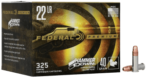 Federal 22HAM Hammer Down Rimfire 22LR 40gr Copper Plated Hollow Point 325 Per Box/10 Case