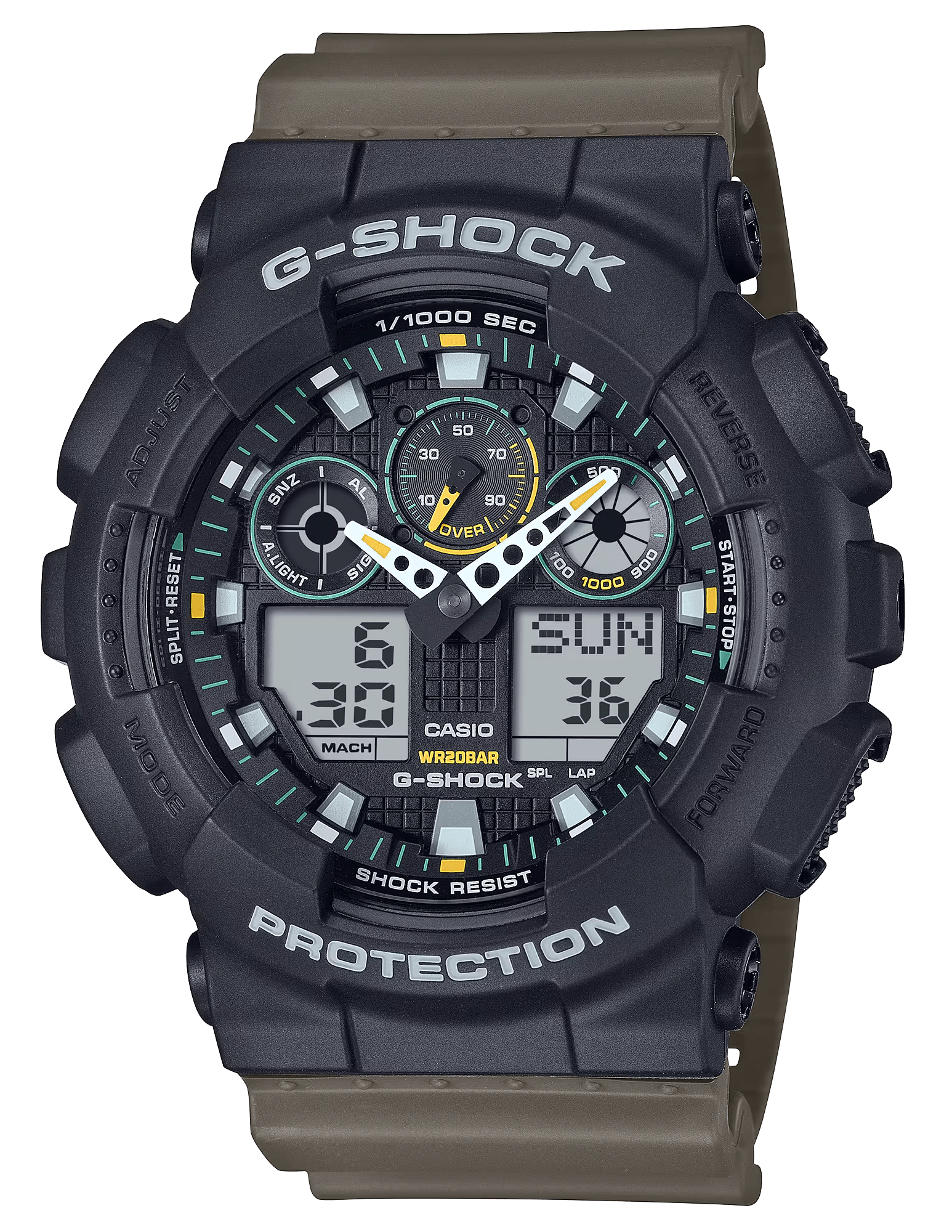 G-Shock GA100TU1A3CR Green Band CR1220