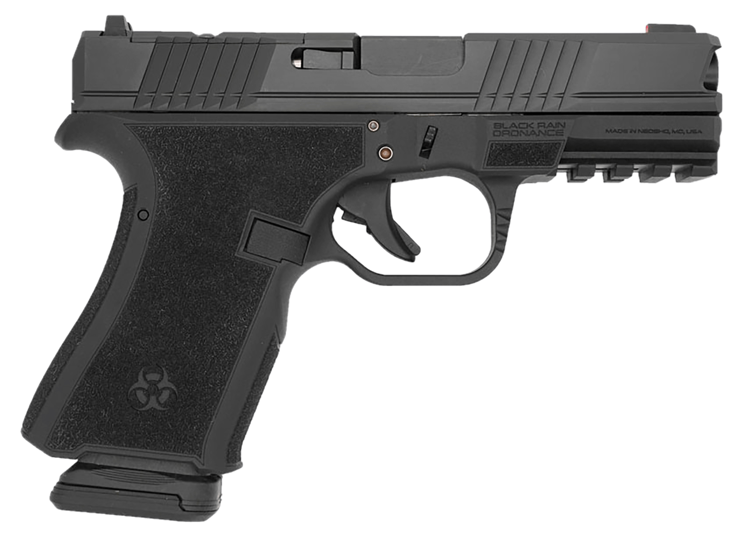 Black Rain Ordnance FL9MMBLK Frontline Compact Frame 9mm Luger 15+1 4" Black Nitride Steel Barrel Black Cerakote Optic Ready/Serrated Stainless Steel Slide Black Cerakote Polymer Frame w/Picatinny Rail Black Polymer Grip