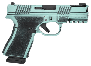 Black Rain Ordnance FLP9MMTBB Frontline+ Compact Frame 9mm Luger 15+1 4" Black Nitride Ported Steel Barrel Robin's Egg Blue Battleworn Optic Ready/Ported/Serrated Stainless Steel Slide & Polymer Frame w/Picatinny Rail Black Polymer Grip