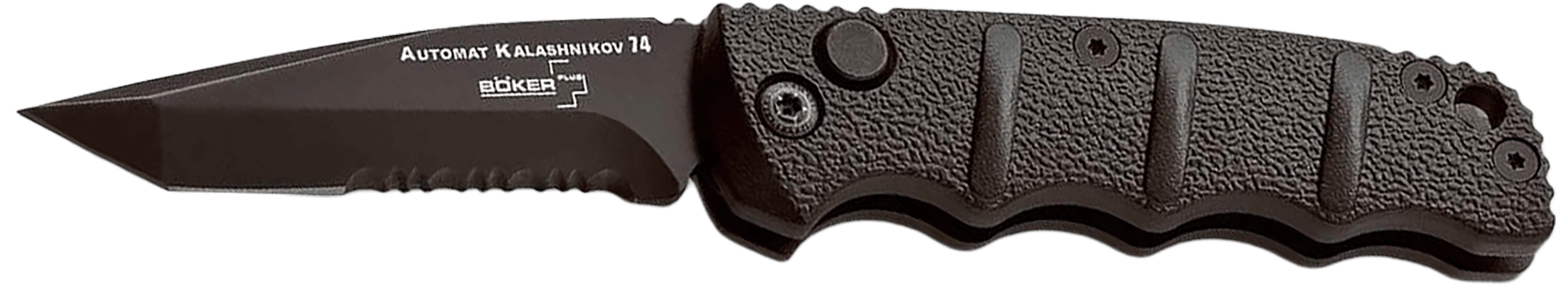 Boker 01KALS98 Kalashnikov Pocket 2.52" Tanto Plain D2 Steel Blade Black Aluminum Handle