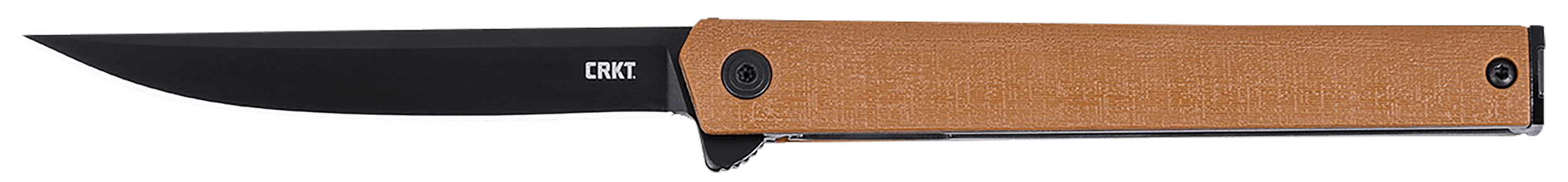 CRKT 7097DK CEO 3.35" Folding Plain Black EDP AUS-8A SS Blade Desert Tan GRN Handle
