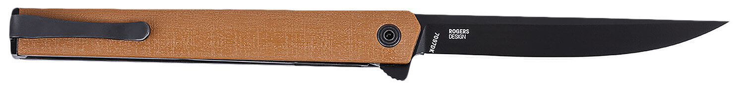 CRKT 7097DK CEO 3.35" Folding Plain Black EDP AUS-8A SS Blade Desert Tan GRN Handle - Image 3