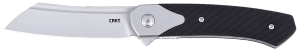 CRKT 7135 Viento  EDC 3.23" Folding Sheepsfoot Plain Bead Blasted D2 Steel Blade  Black G10/SS Handle