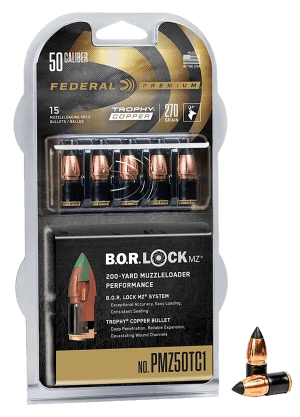 Federal PMZ50TC1 Trophy  50Cal 270gr Trophy Copper 15/Box