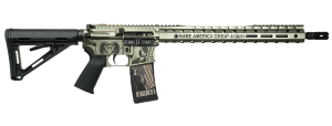 Black Rain Ordnance 24111203S Trump FX Custom Limited Edition 5.56 NATO 30+1 Black Nitride Steel Barrel Silver FX Aluminum Receiver "Make America Great Again" Etched 15" Slim M-LOK Handguard Magpul Black Polymer Stock & Grip