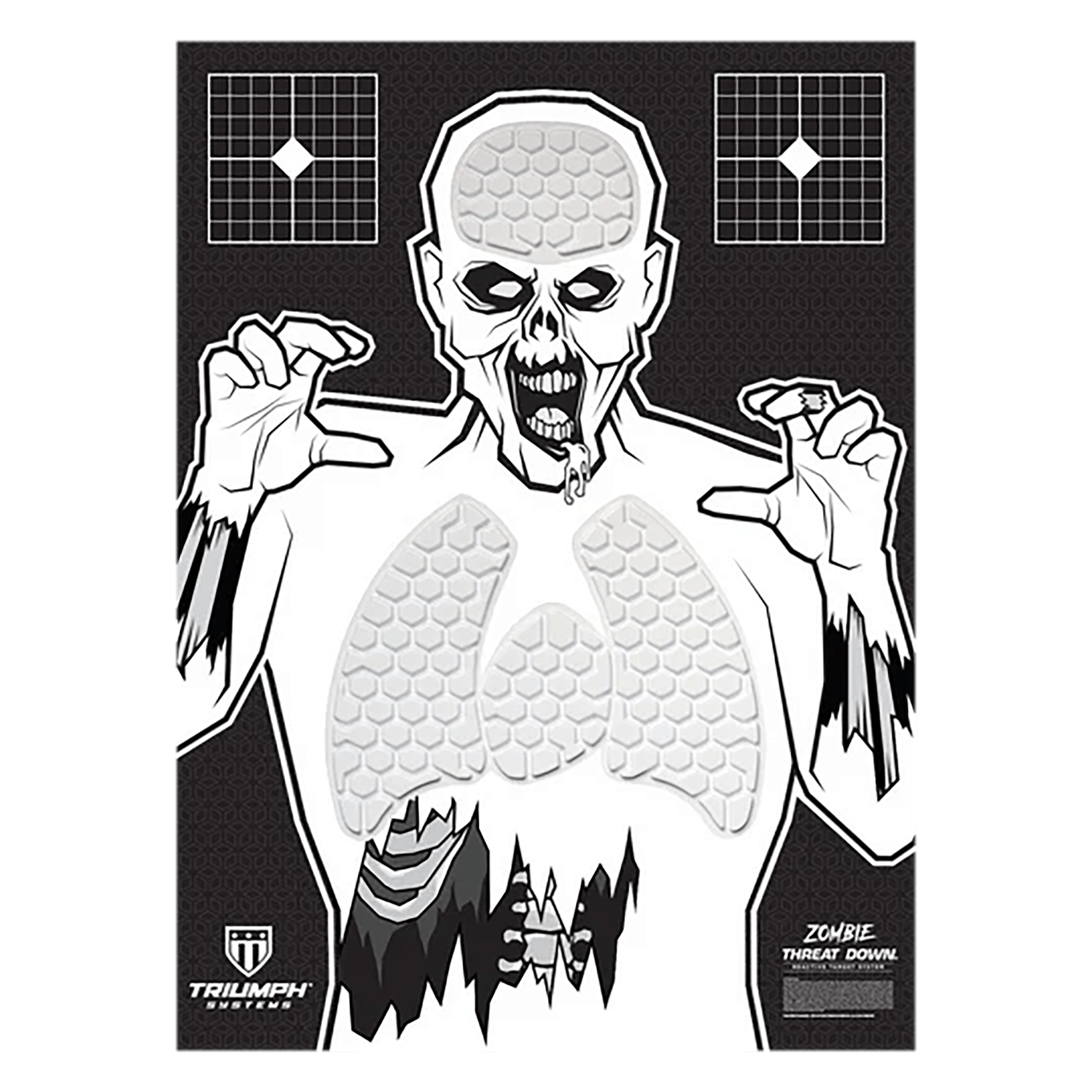 Triumph Systems 031513001 Threat Down Reactive Splatter Target Zombie Hanging Paper 30"H x 22"W