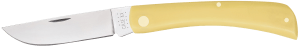 Case 00038 Yellow Synthetic Sod Buster Folding Skinner Plain Tumble Polish Carbon Steel Blade/Smooth Yellow Synthetic Handle
