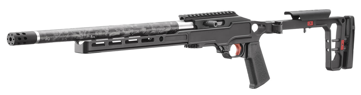 Ruger 31230 10/22 Competition 22 LR 10+1 16.10" Clear Satin Finish Stainless Steel w/Tensioned Carbon Fiber Sleeve Threaded Barrel Black Anodized Aluminum Receiver w/Picatinny Rail Gray Birch Chassis w/10" Forend w/Compatible M-LOK Arca-Swiss Left Hand - Image 3