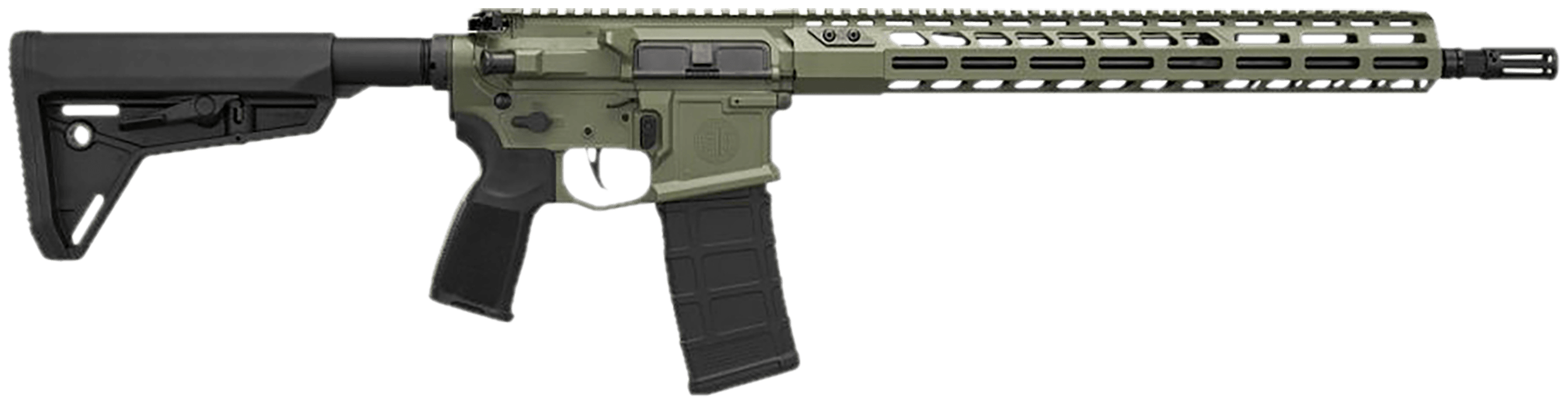Sig Sauer RM400SDI16BMSGRN M400 SDI-X 5.56 NATO 30+1 16" Black Threaded Barrel Moss Green Cerakote Picatinny Rail Aluminum Receiver M-LOK Handguard 6 Position Magpul SL Black Synthetic Stock Reduced Angle Grip Ambidextrous