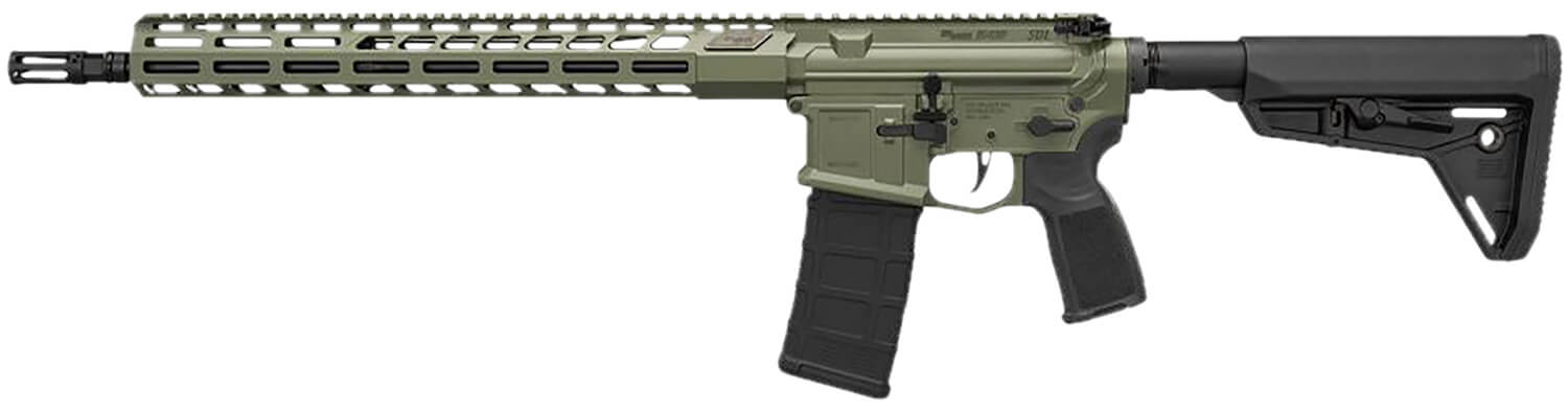 Sig Sauer RM400SDI16BMSGRN M400 SDI-X 5.56 NATO 30+1 16" Black Threaded Barrel Moss Green Cerakote Picatinny Rail Aluminum Receiver M-LOK Handguard 6 Position Magpul SL Black Synthetic Stock Reduced Angle Grip Ambidextrous - Image 2